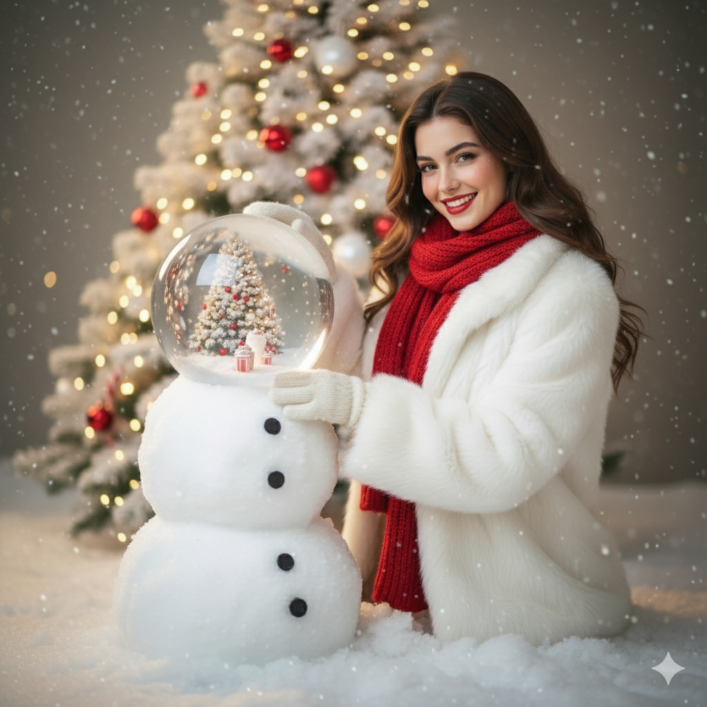 Snowman's Gaze: A Winter Wonderland Encounter