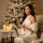 "Silent Night's Glow" - Elegant Christmas Portrait (Cinematic 8K Art Print)