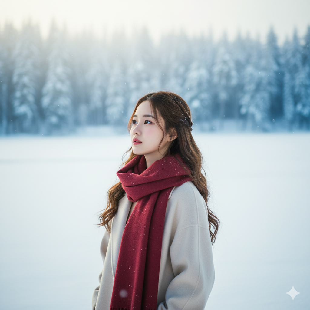 The "Winter Solitude" AI Portrait Prompt (Serene & Emotional)