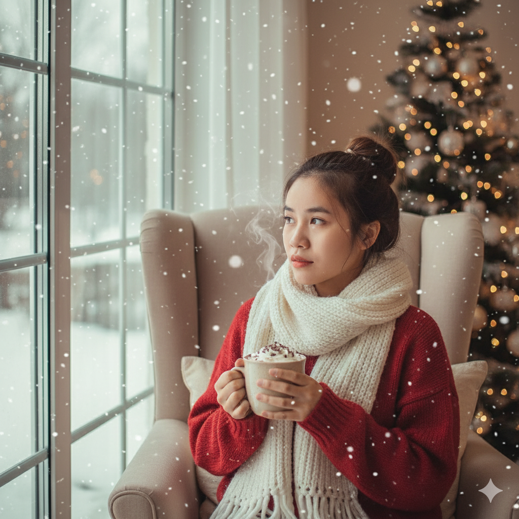 The "Cozy Winter Window" AI Portrait Prompt (Hot Cocoa & Nostalgia)