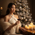 "Silent Night's Glow" - Elegant Christmas Portrait (Cinematic 8K Art Print)